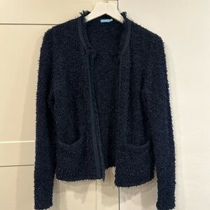 J McLaughlin Navy knit unconstructed jacket in Navy size small